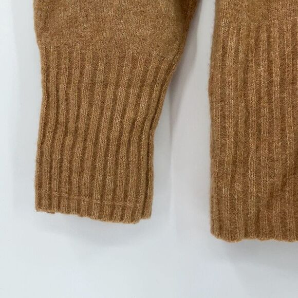 Everlane Tan The Cozy-Stretch Knit Long Sleeve Mock Neck Pullover Sweater Small - Picture 7 of 10